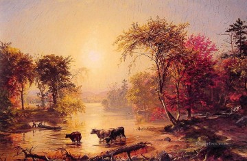 ブルック川の流れ Painting - アメリカの秋の風景 ジャスパー フランシス クロプシー ブルック